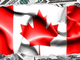 usd-bank-notes-and-canada-flag