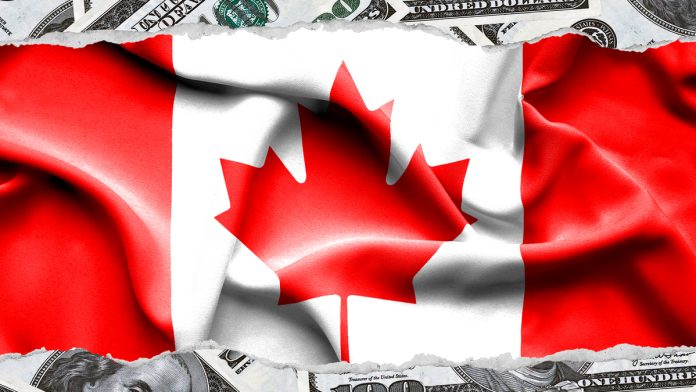 usd-bank-notes-and-canada-flag